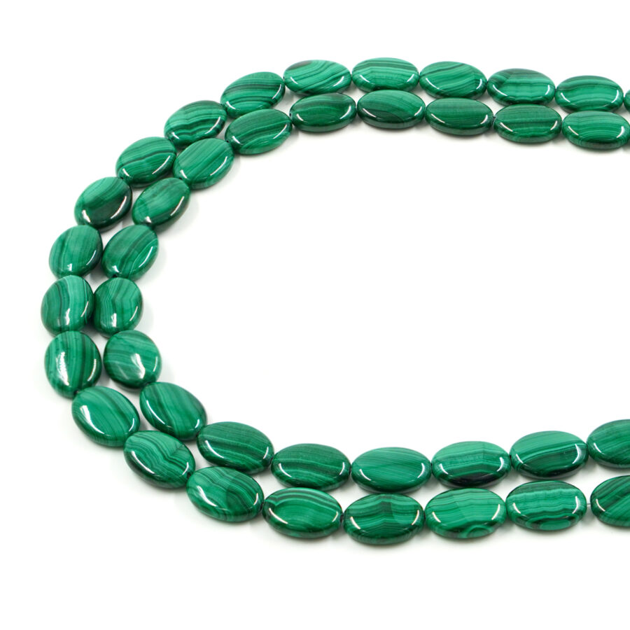 Malachite fili ovali piatti 10x14mm