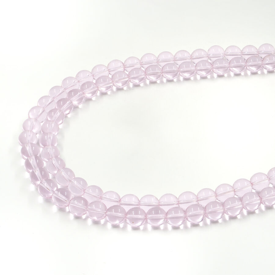 Vetro Rosa fili tondi 10mm