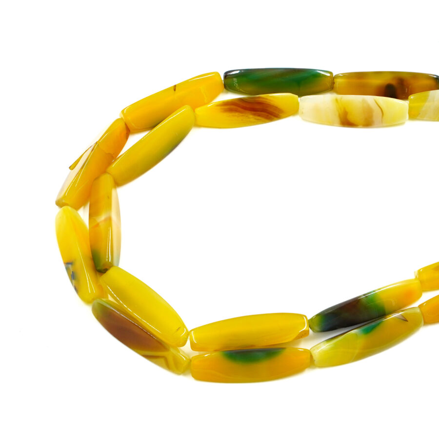 Agata giallo-verde fili olive 11x35mm