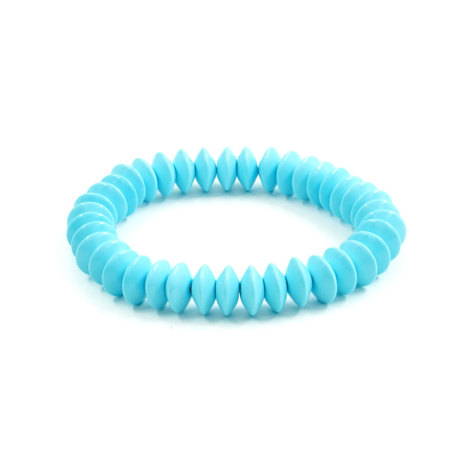 Braccialle Elastico con rondelle di pasta di turchese forma ufo
