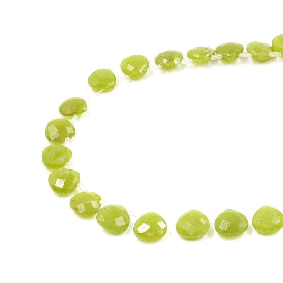 Giada Coreana fili gocce piatte sfaccettate 13mm – Foro Laterale