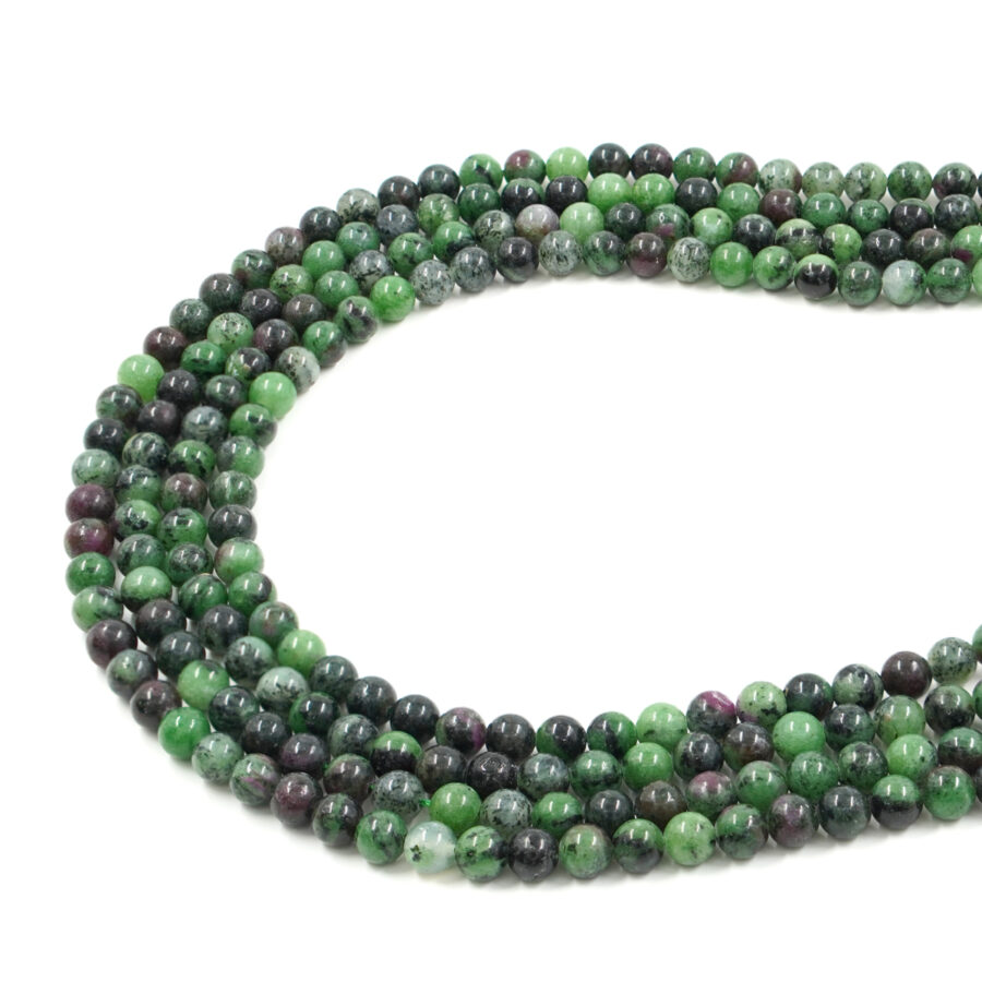 Ruby-Zoisite fili tondi 6mm a 8mm
