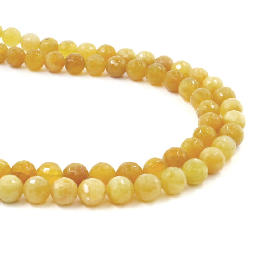 Opale Giallo fili tondi sfaccettati 14mm