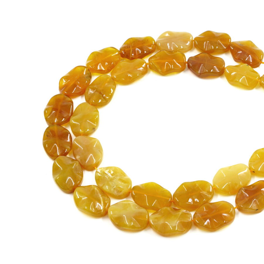 Opale Giallo fili ovali piatti 25x18mm