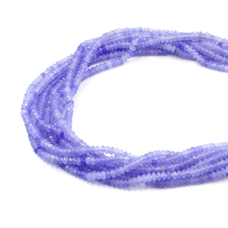 Agata tinta lavanda fili rondelle sfaccettate 4x2mm