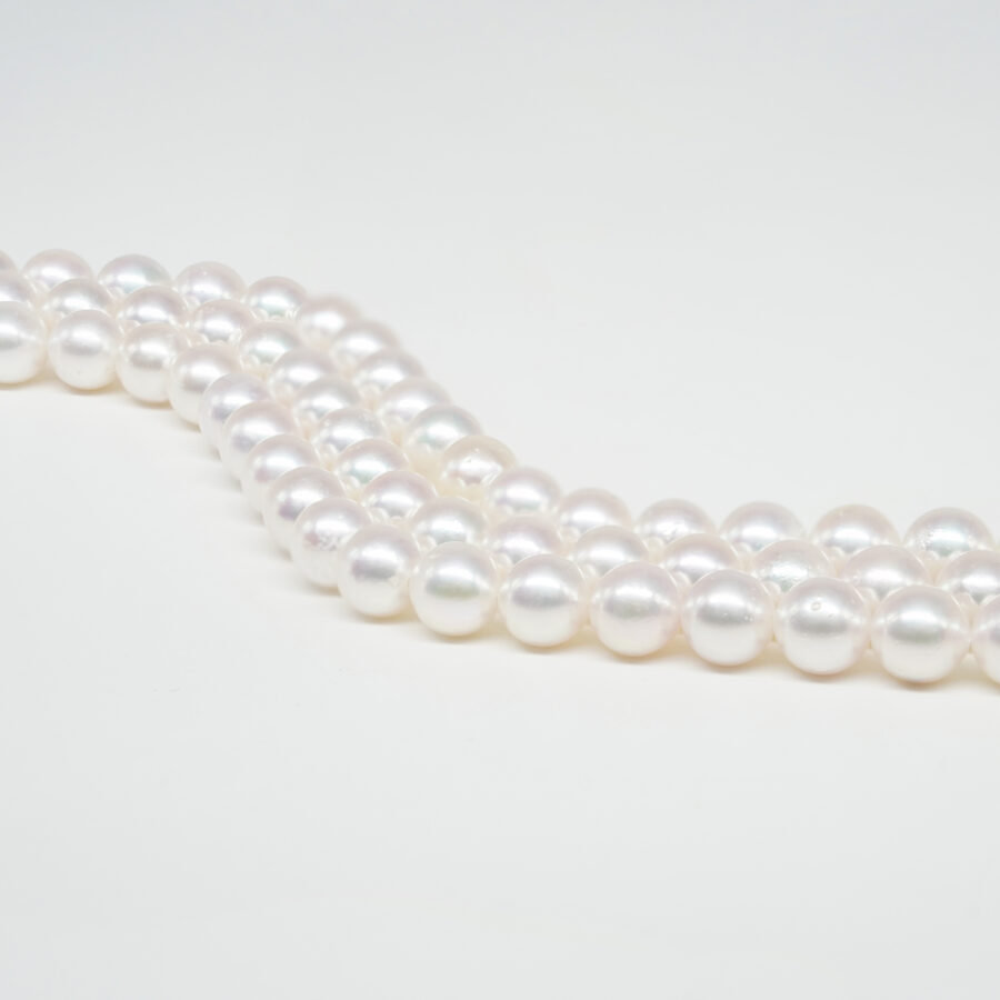 Fili di Perle Akoya Giapponesi tondi misura 8-8½mm