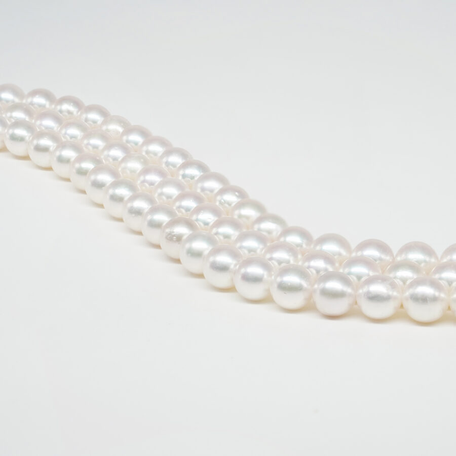 Fili di Perle Akoya Giapponesi tondi misura 8-8½mm