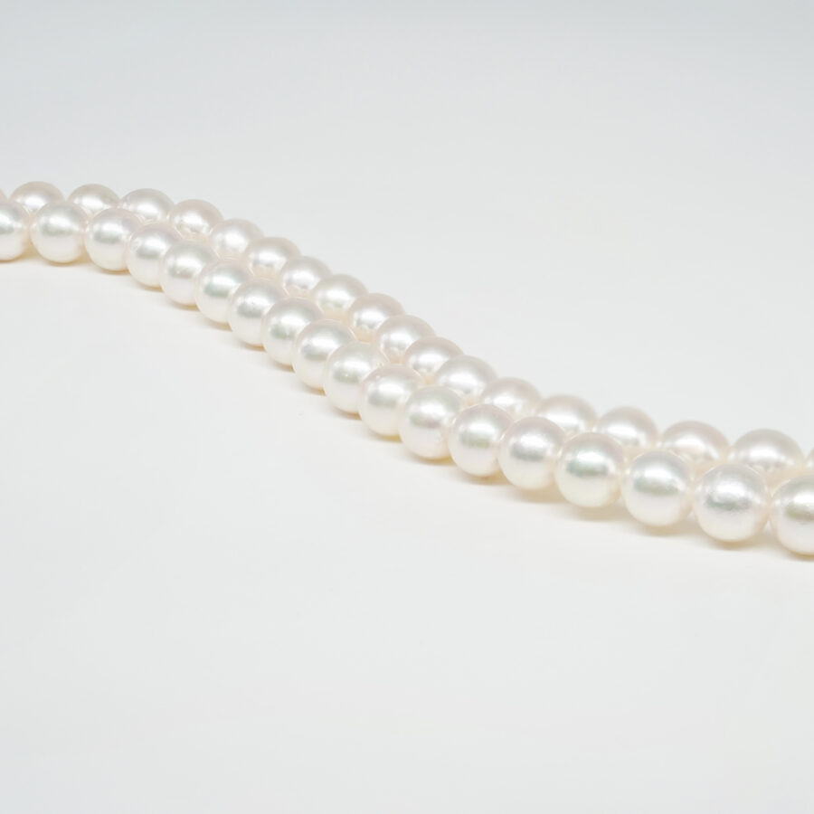 Fili di Perle Akoya Giapponesi tondi misura 9½-10mm