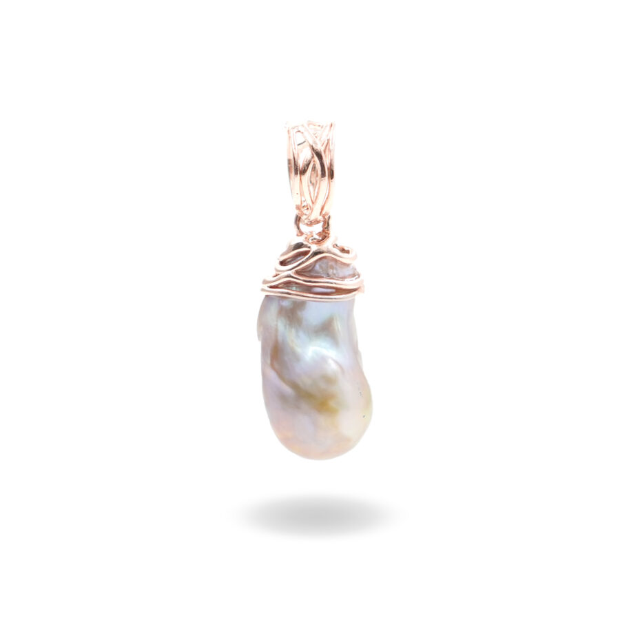 Pendente in Argento con perla barocca color naturale – Rosè