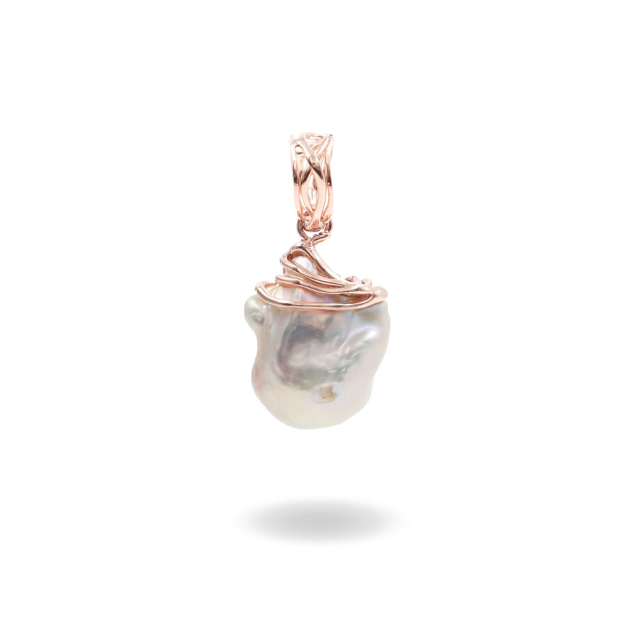 Pendente in Argento con perla barocca color naturale – Rosè - immagine 2