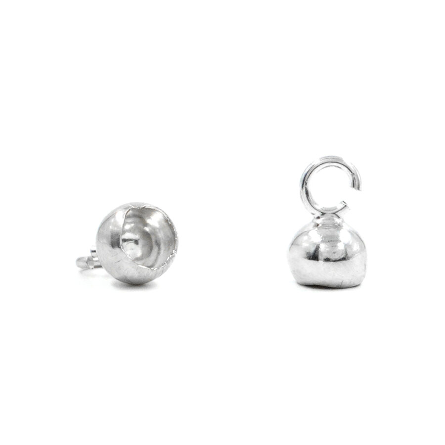 Argento 925 Coppiglia 4mm per cera lacca, anello <strong>aperto [Buste da 12pz]</strong> – Rodiato