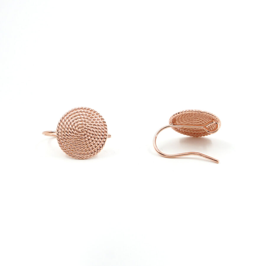Argento 925 orecchino tondo granulato 15mm – Rosè