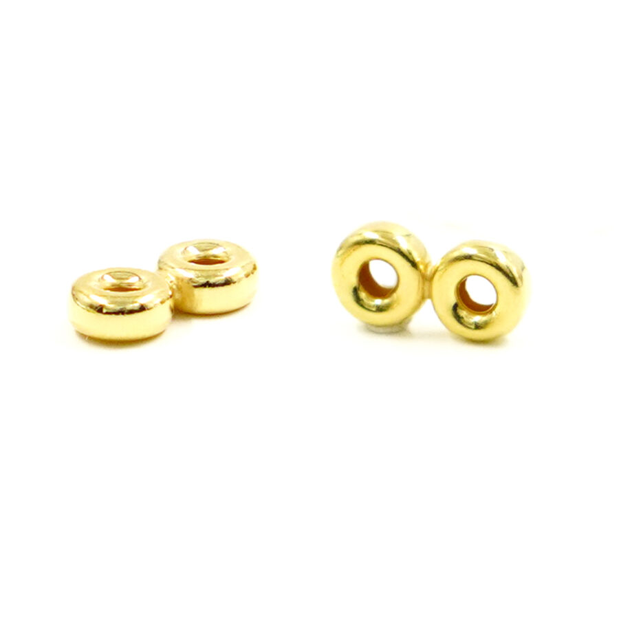 Argento 925 separatore a due elementi ciambella da 5,5mm [Buste da 5pz] – Dorato