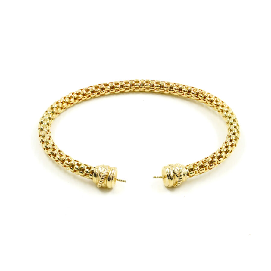 Montatura Bracciale in catena coreana 4mm semirigido in argento 925 – Dorato