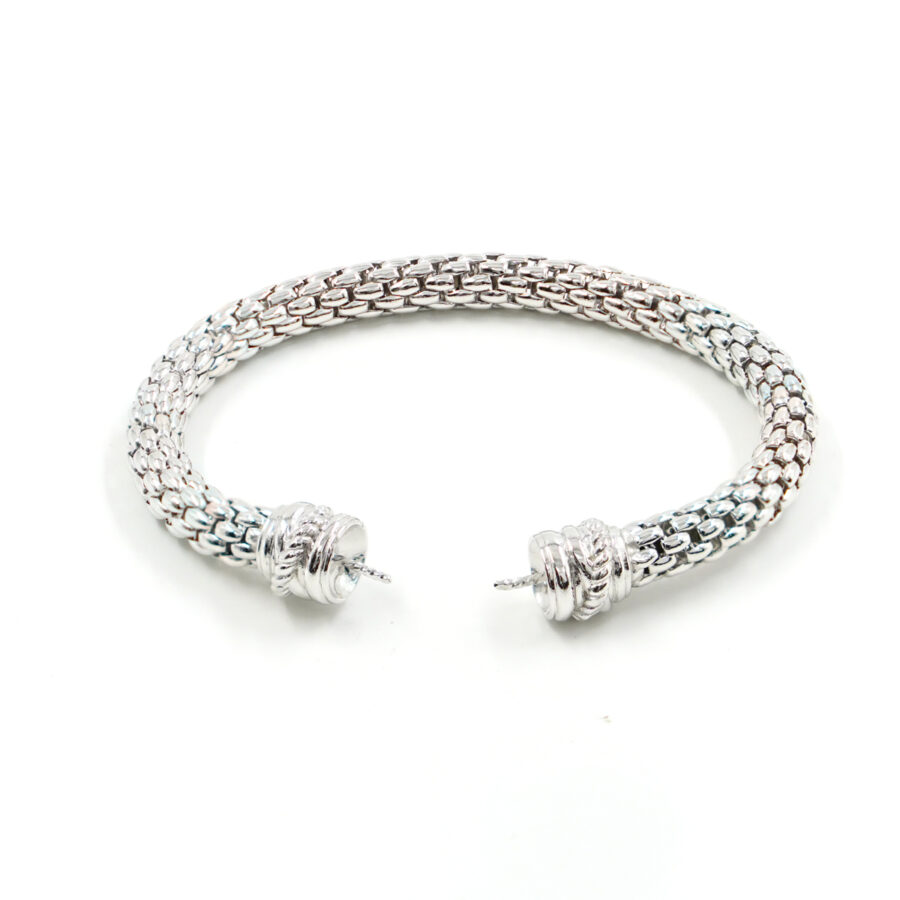 Montatura Bracciale in catena coreana 6mm semirigido in argento 925 – Dorato