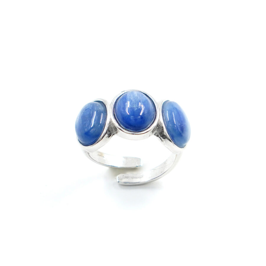Trilogy in Argento con cabochon di cianite – Rodiato