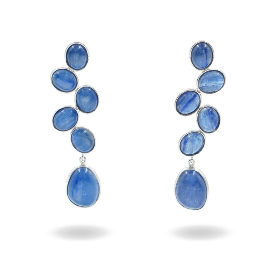 Orecchini in argento con cianite - Rodiato