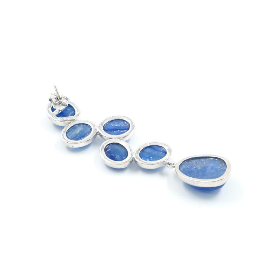 Orecchini in argento con cianite - Rodiato - immagine 2