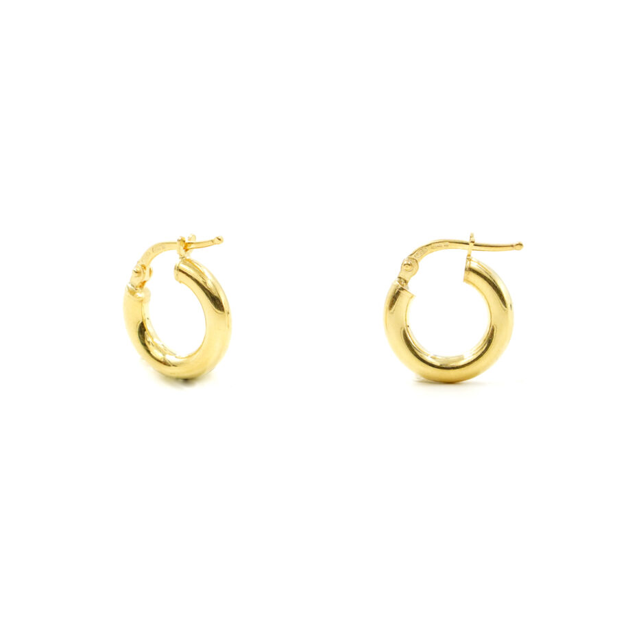 Orecchini cerchio in argento a baionetta 16mm – Dorato