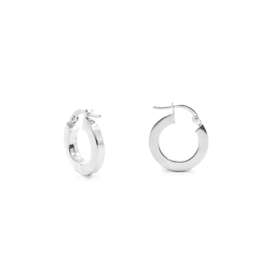 Orecchini cerchio in argento a baionetta 16mm – Argentato