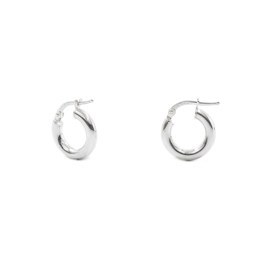 Orecchini cerchio in argento a baionetta 14mm – Argentato