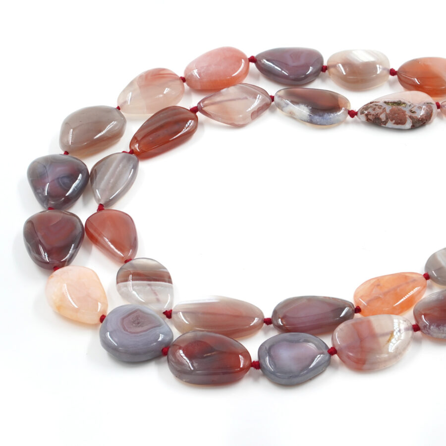 Agata Botswana Rossa fili ovali piatti ~13X22mm