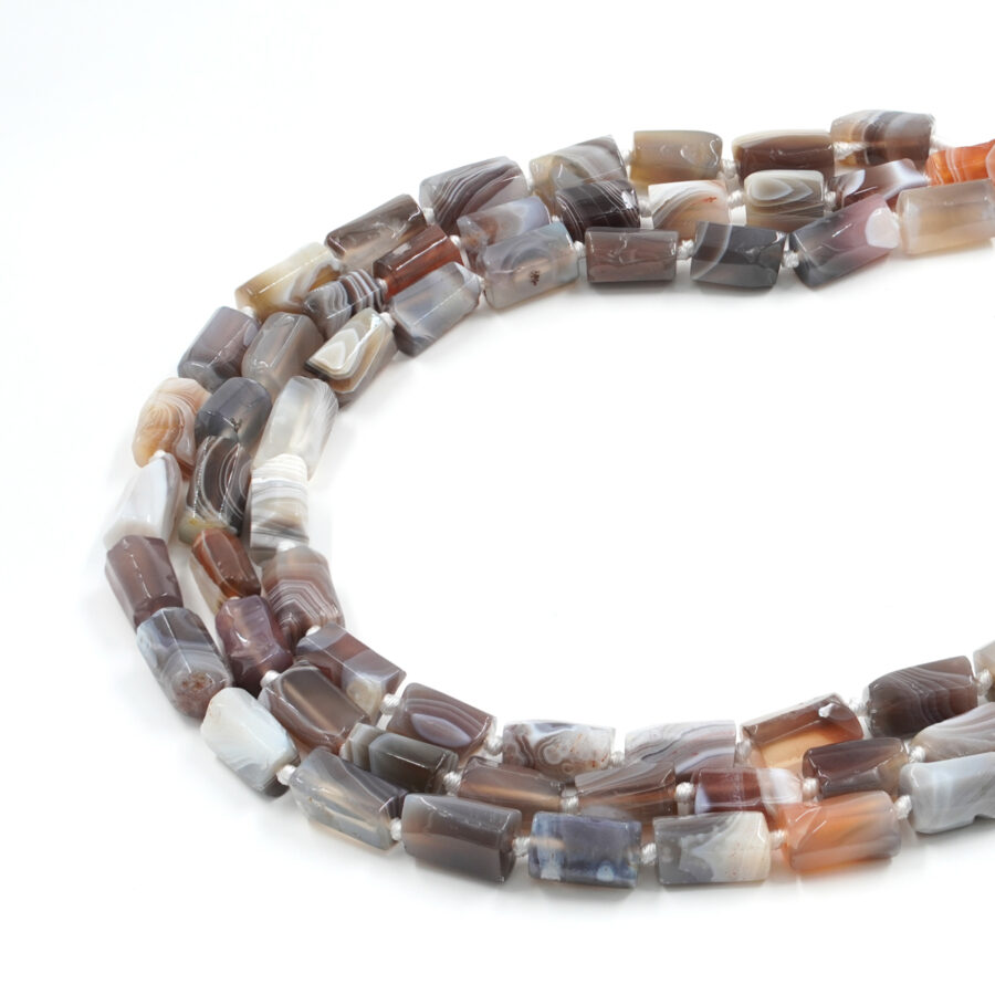 Agata Botswana Rossa fili cilindri sfaccettati ~13x7mm