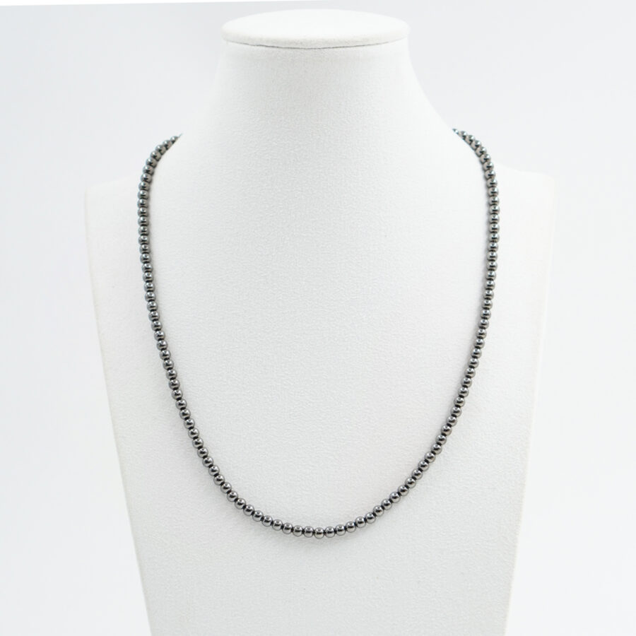 Collana in argento con sfere di 4mm - Brunito - immagine 2