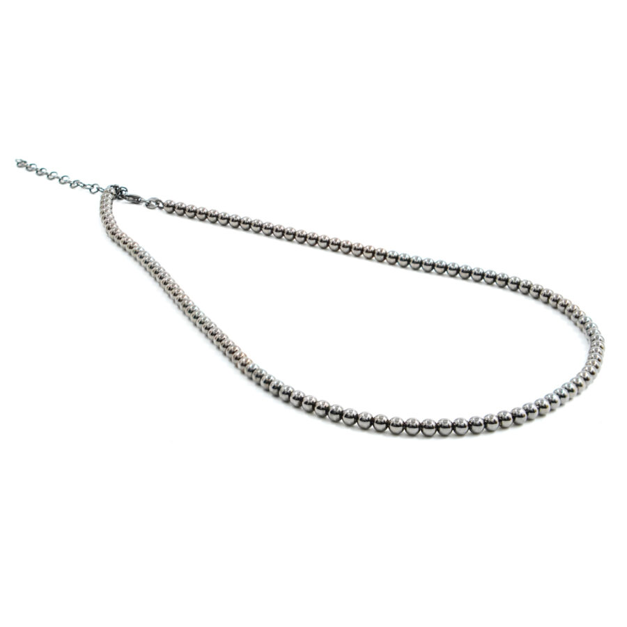 Collana in argento con sfere di 4mm - Brunito
