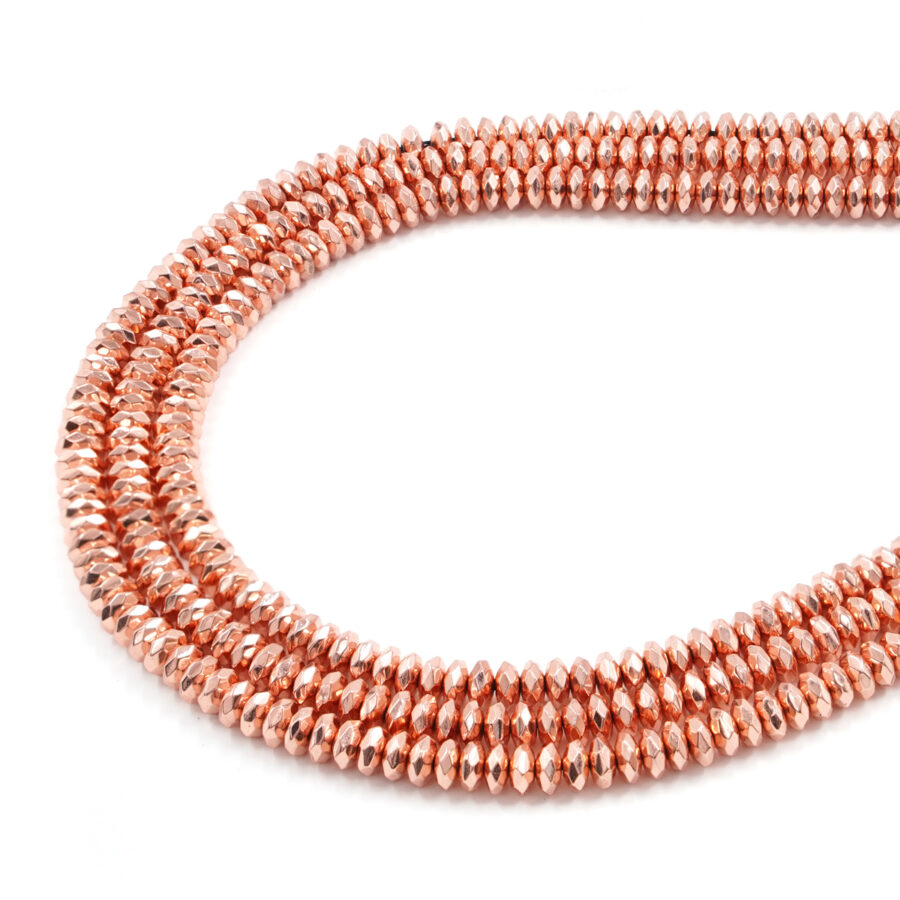 Ematite fili rondelle sfaccettate 6x3mm Colore Rosa Scuro