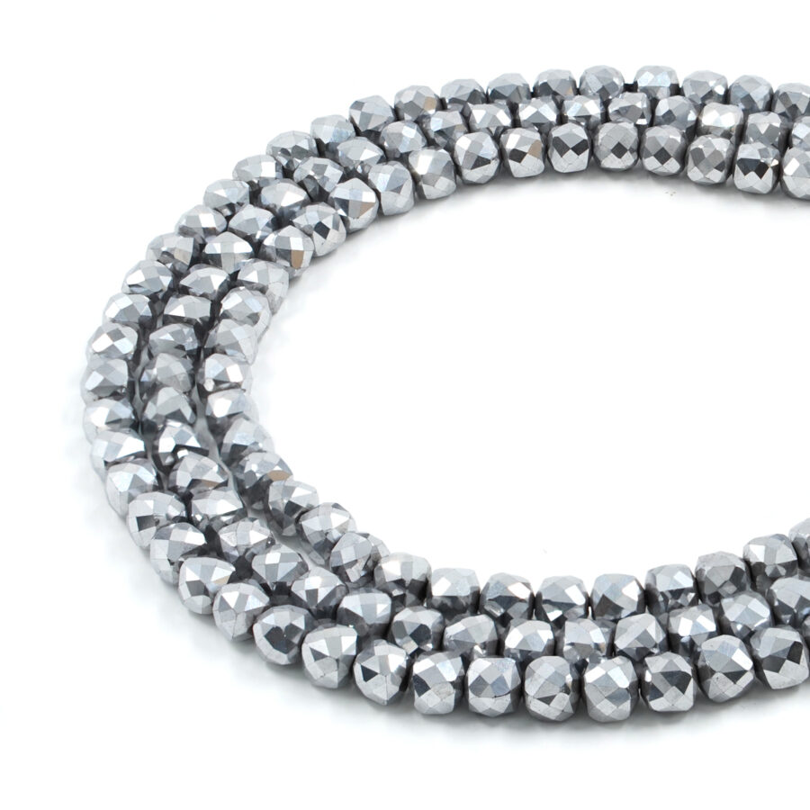 Ematite fili dadi sfaccettati 8mm – Colore Silver
