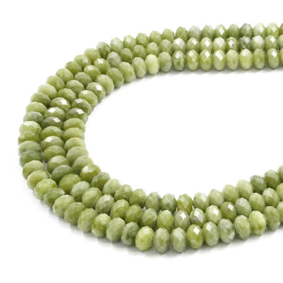 Giada Canadese fili rondelle sfaccettate 6x10mm