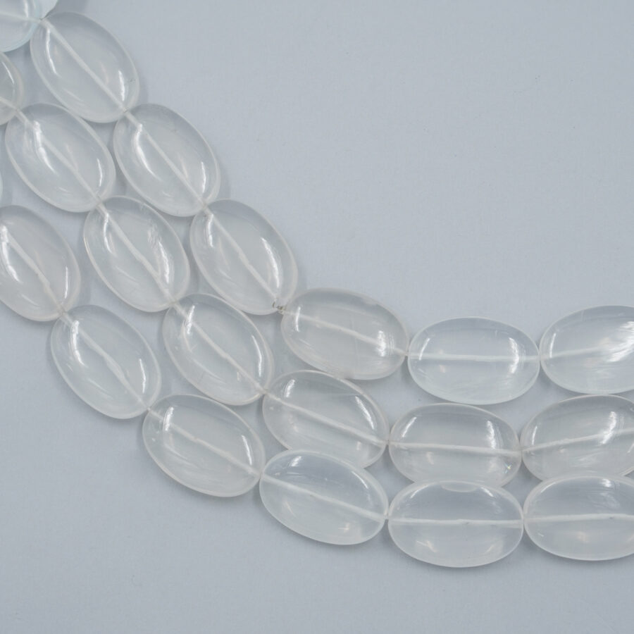 Quarzo Ialino fili ovali piatti 30x20mm