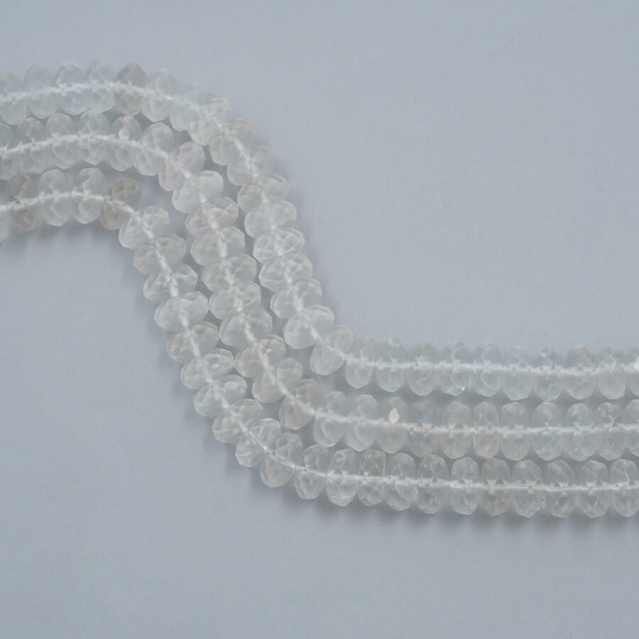 Quarzo Ialino fili rondelle sfaccettate 16x12mm