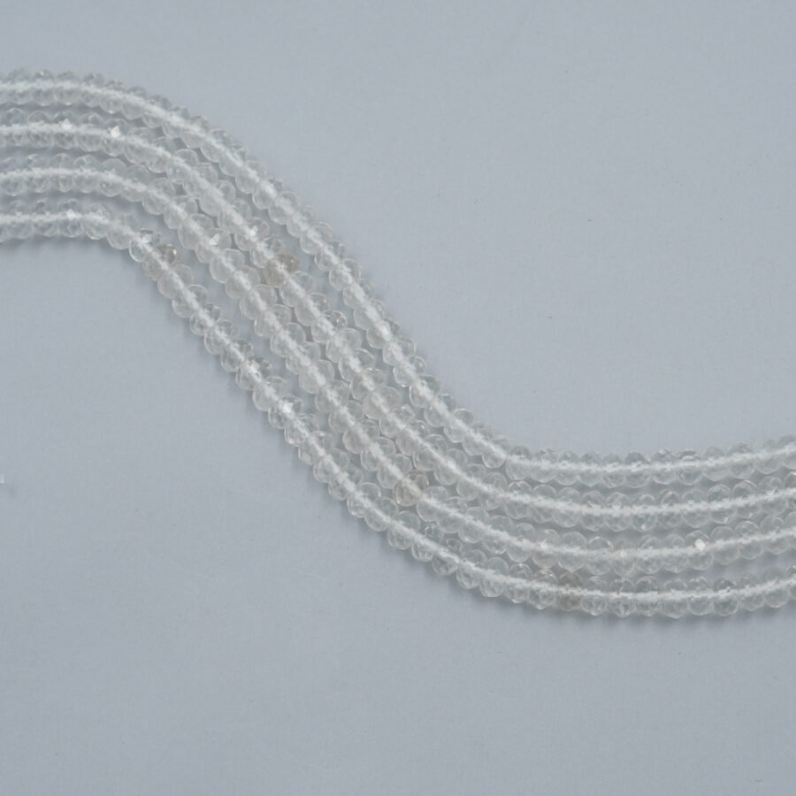 Quarzo Ialino fili rondelle sfaccettate 6x4mm