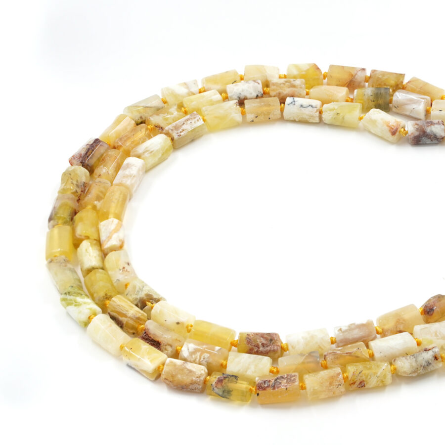 Opale Giallo fili cilindri sfaccettati ~11x5mm