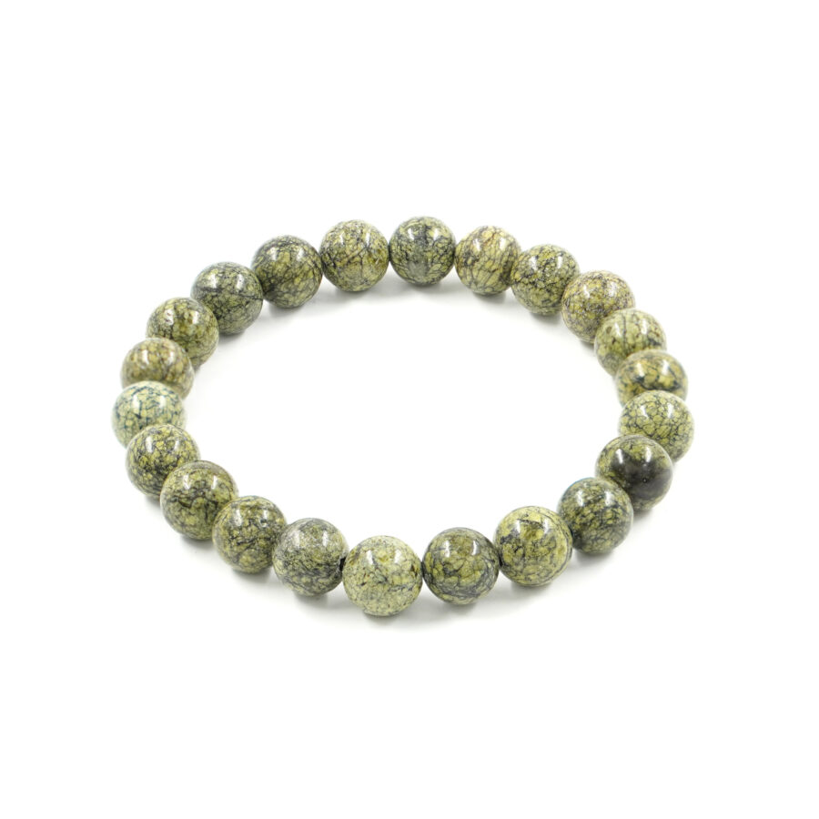 Bracciale elastico Diaspro Brecciato Verde 8mm