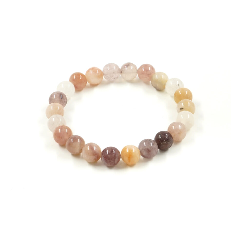 Bracciale elastico Quarzo Beige Multicolore 8mm