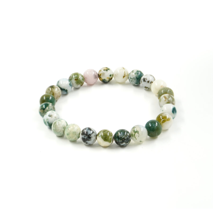 Bracciale elastico Agata Verde 8mm