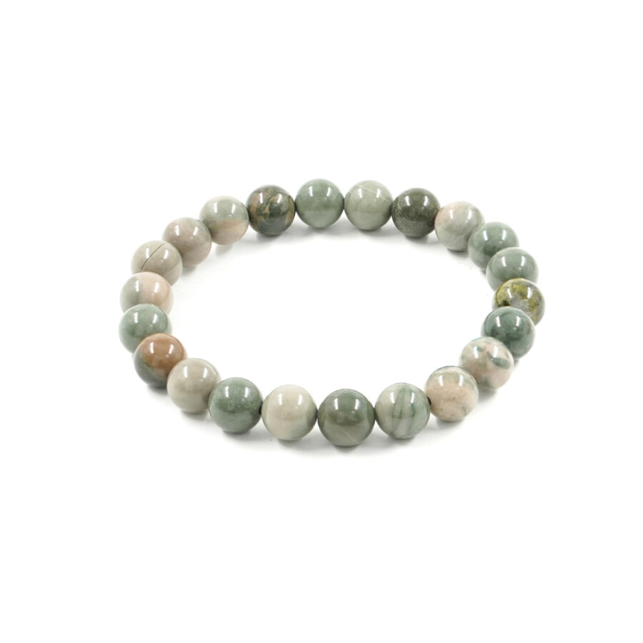 Bracciale elastico Diaspro Green Forest 8mm