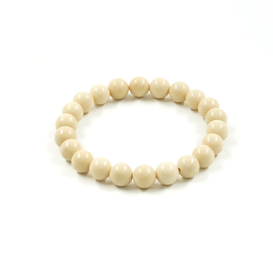 Bracciale elastico Diaspro Fossile Bianco 6mm