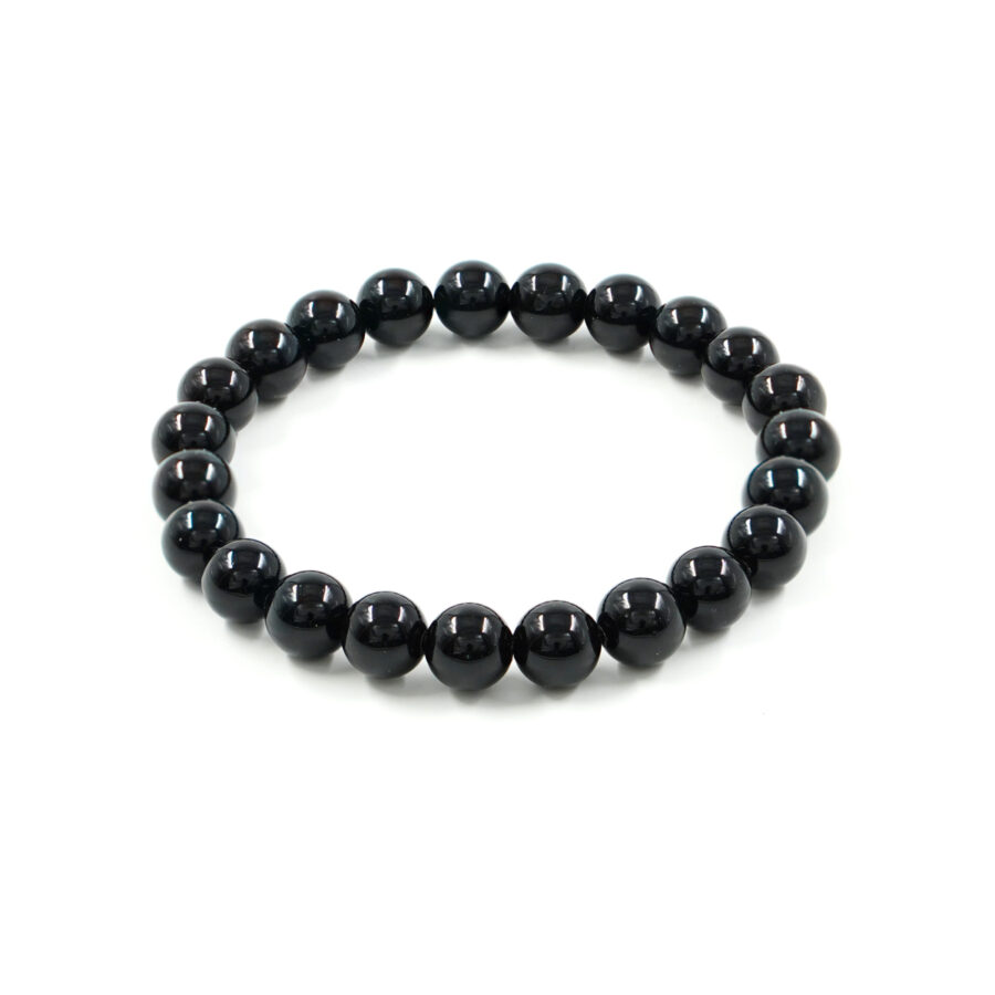 Bracciale elastico Agata Nera 6mm