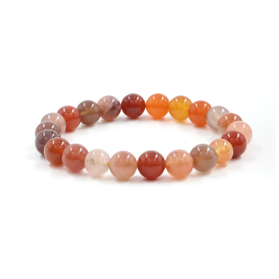 Bracciale elastico Agata Rossa Multicolore 8mm
