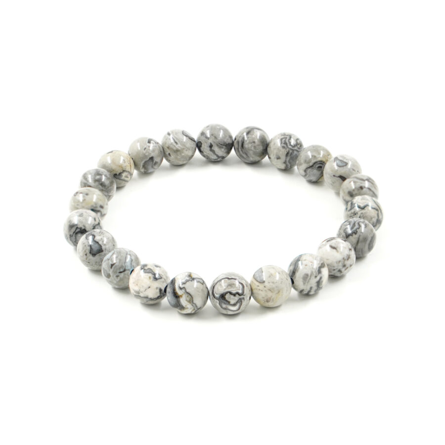 Bracciale elastico Diaspro Picasso Grigio 6mm