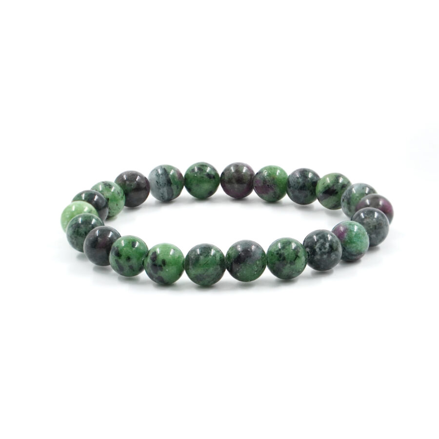 Bracciale elastico Ruby-Zoisite 6mm