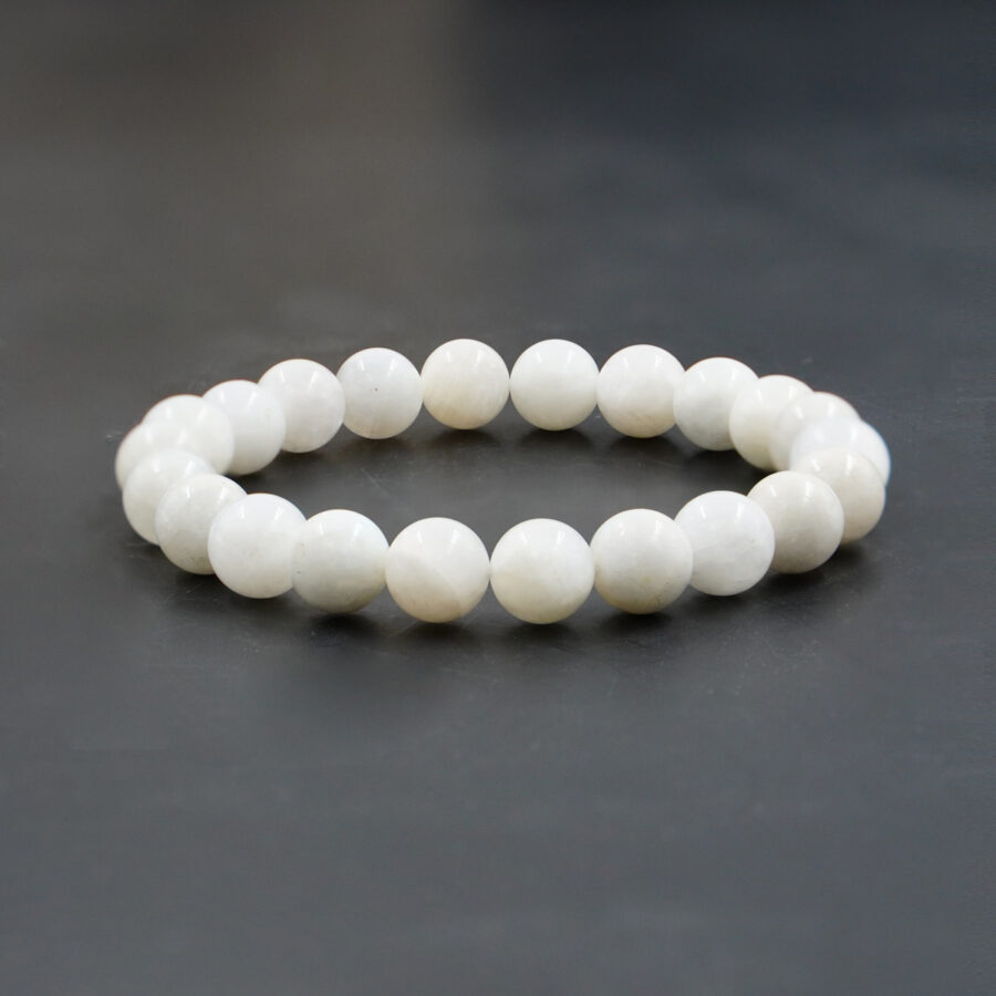 Bracciale elastico Pietra di Luna Bianca 6mm