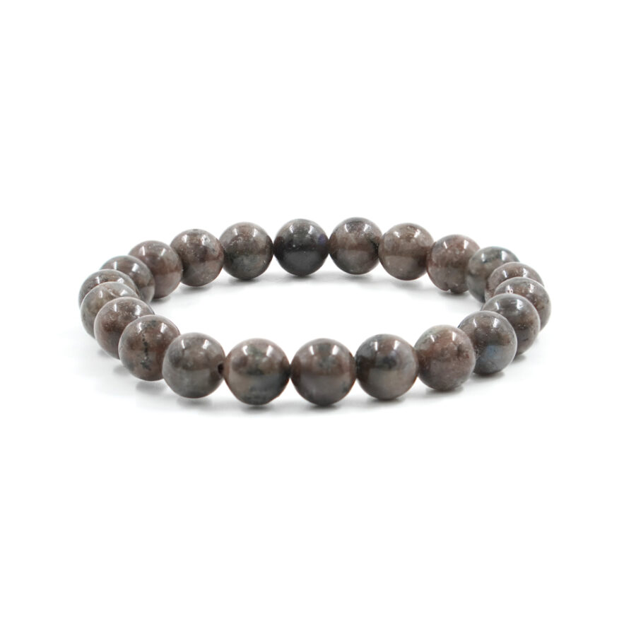 Bracciale elastico Labradorite Marrone 6mm