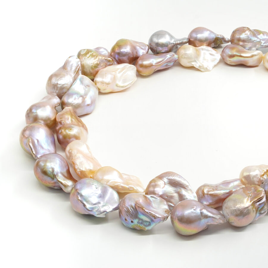 Perle d'Acqua Dolce fili barocco con nucleo 16-18mm - peso 121/130gr - Color Naturale