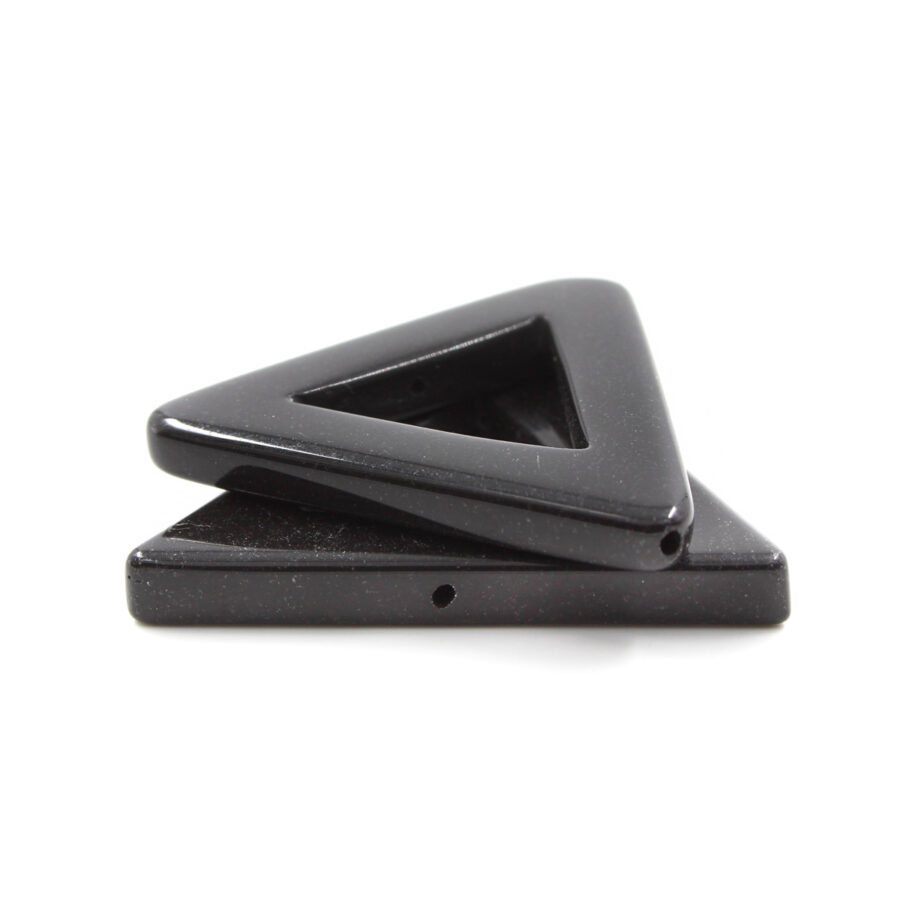 Agata Nera Cornice triangolare 40mm – Foro Passante - immagine 2