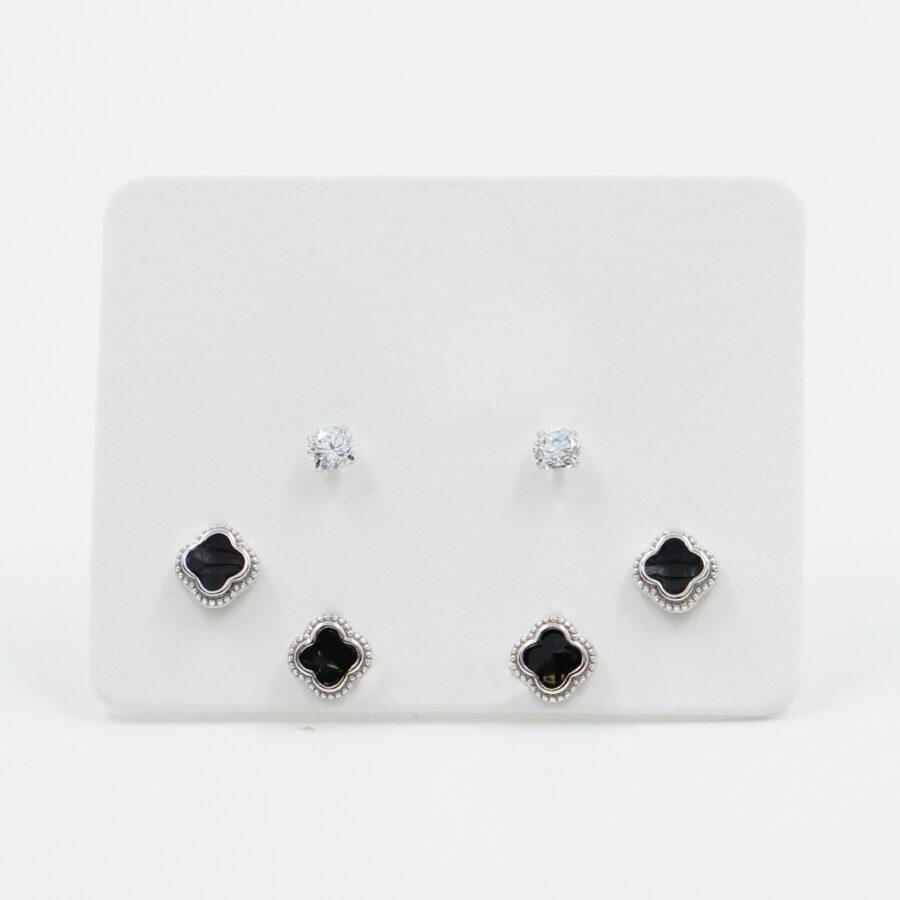 Set di Orecchini in argento fiore smaltato – Rodiato